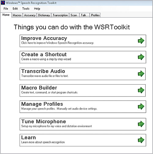 WSRToolkit v.3 for Windows Speech Recognition